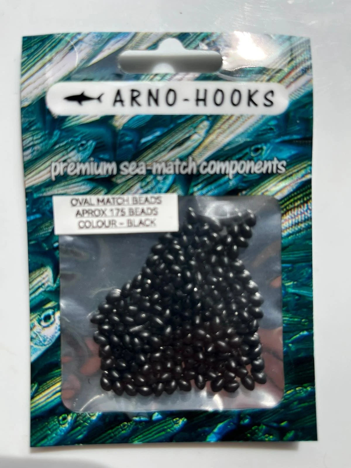 Arno-Hooks Oval Match Beads Black or Clear