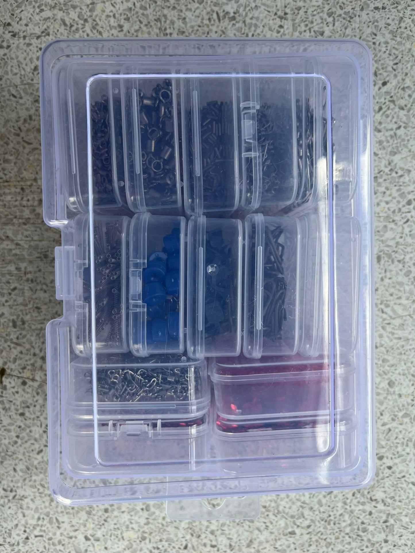 Plastic Clear Storage Organiser 14 Smaller Boxes (Tackle Not Included)