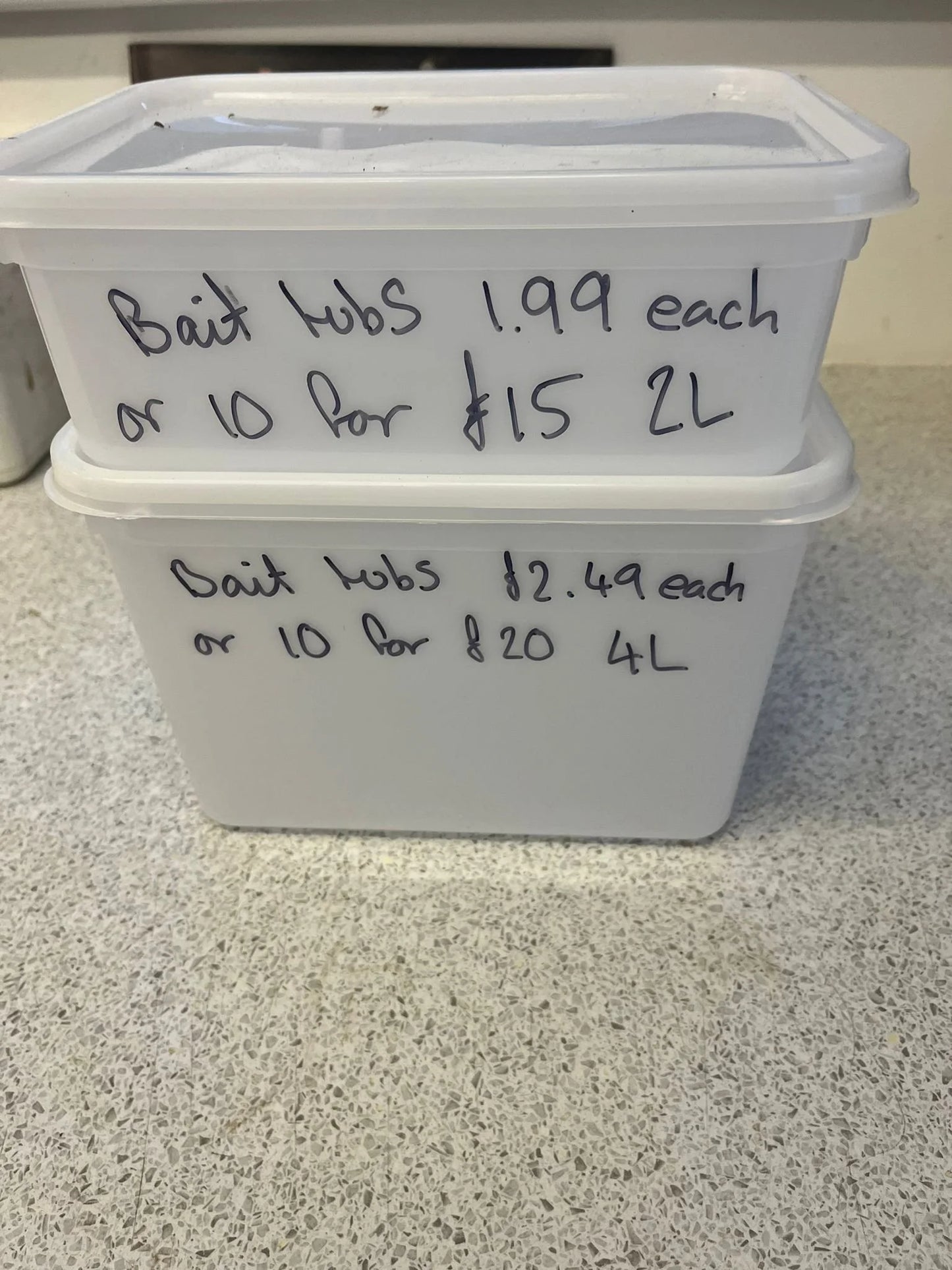 Bait Tubs 2 Litre and 4 Litre