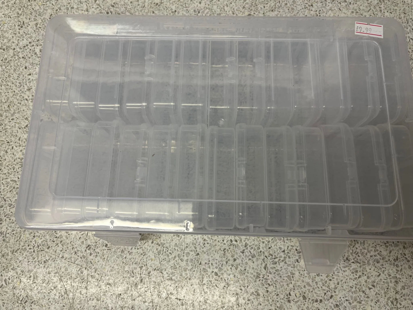 Plastic Clear Storage Organiser 26 Smaller Boxes (Tackle Not Included)