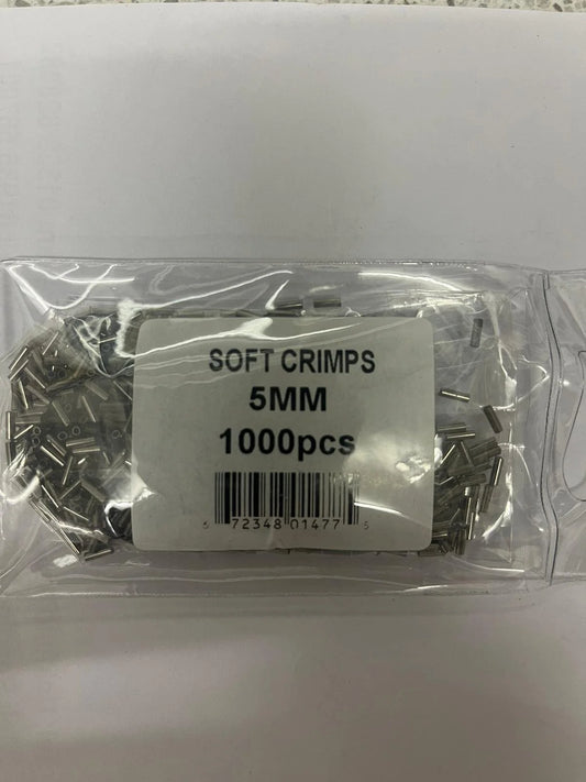 1000 Pack 5mm Soft Line Crimps