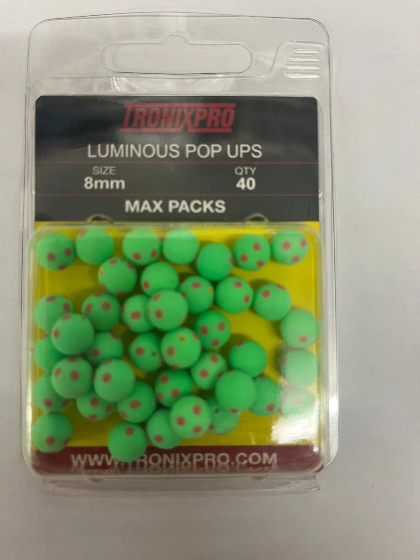 Tronixpro Luminous Pop Ups Max Packs 8mm 40 per Pack