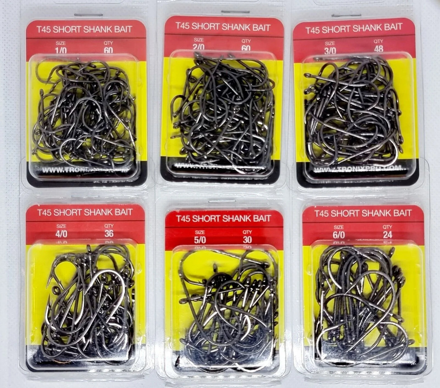 Tronixpro T45 Short Shank Straight Hooks - BULK Max Pack