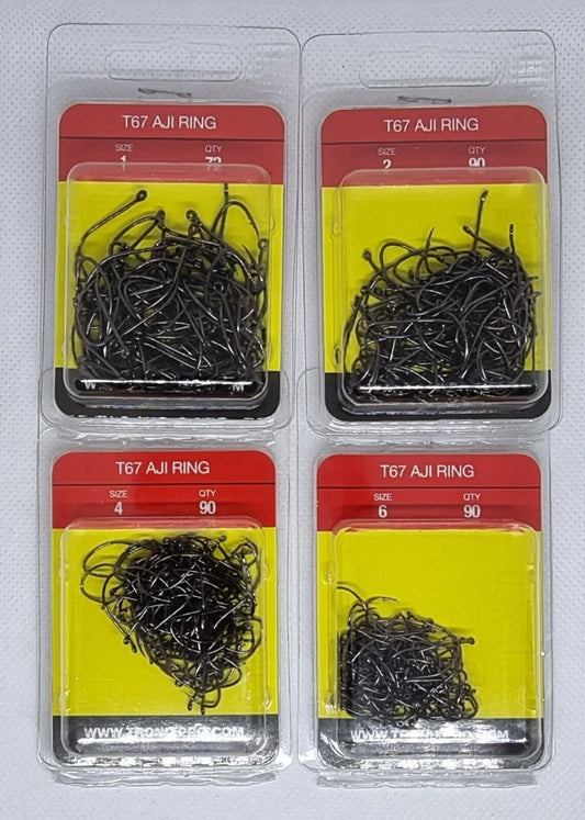 Tronixpro T67 Aji Ring Straight Hooks  BULK Max Pack