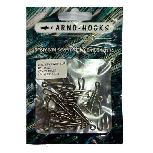 Arno-Hooks Stainless Steel Lead Links With Clip
